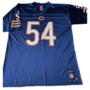 VTG Chicago Bears Football Jersey Mens L Blue NFL Brian Urlacher #54 Reebok MINT